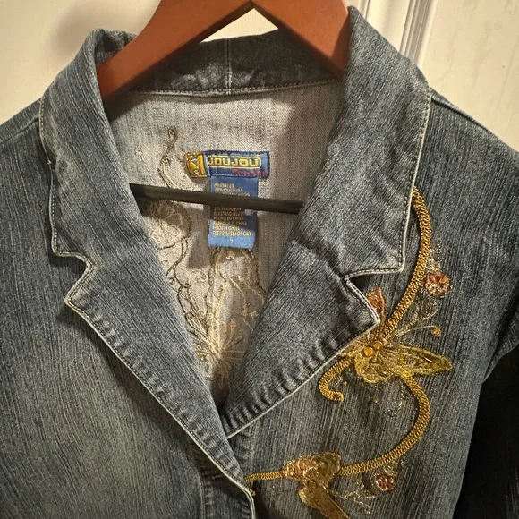 Jou Jou Denim Jacket with Gold Embroidery - Picture 6 of 7